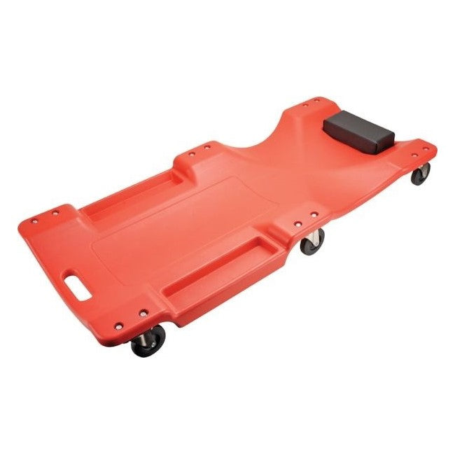 Pat mobil simplu service auto cu tetieră 6 roți compartimente scule 1010x475x130mm