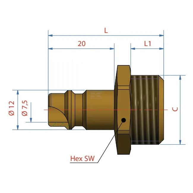 Cuplă aer tată BSP 1/4 compresor scule pneumatice conectare rapidă