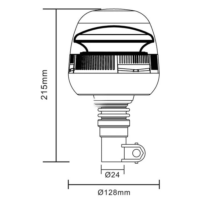 Girofar LED 24W pentru tractoare - detaliu luminozitate