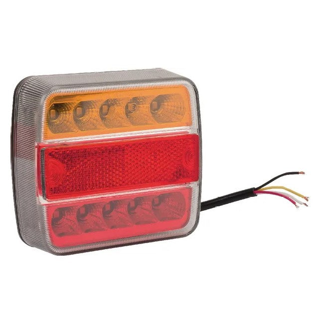 Lampă spate LED pătrată 100x40x100mm pentru remorci și camioane - vedere frontala