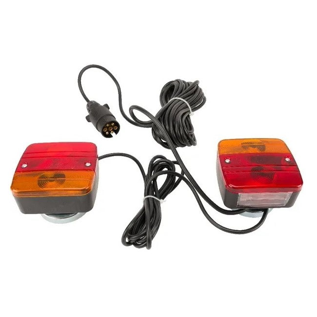 Set lampi magnetice halogen 12V profesional cablu 7.5m remorci utilaje