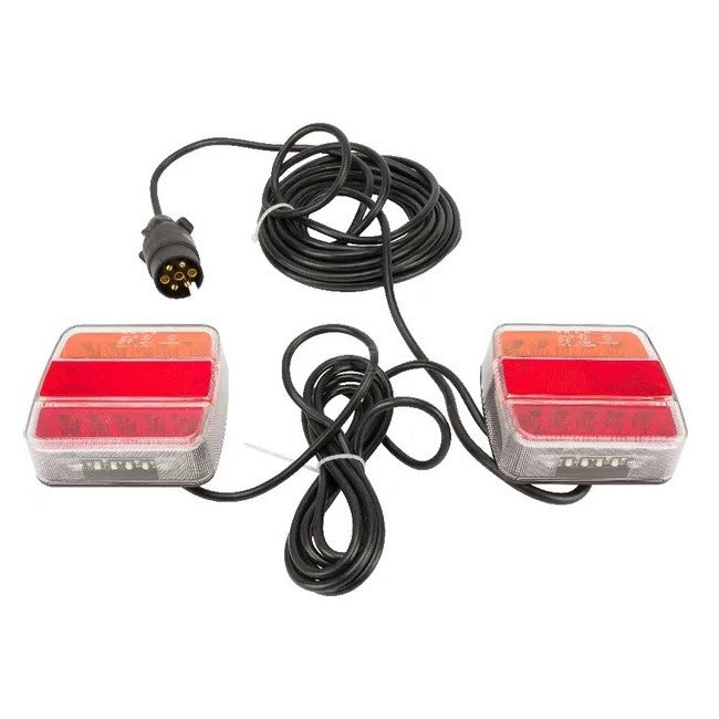 Set lampi magnetice LED 12/24V profesional cablu 7.5m remorci utilaje