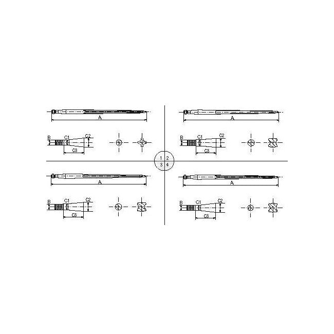Tepusa dreapta 1100mm cu filet M22 - detaliu conectare