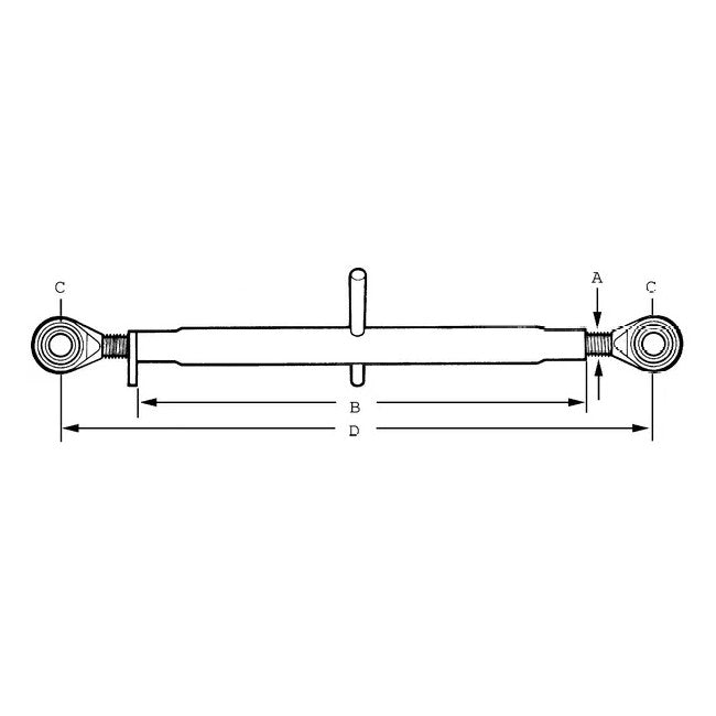 Tirant central 230mm M22 categoria 1/1 detaliu filet metric sistem fus fus