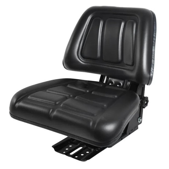 Scaun tractor economic PVC negru - vedere frontala