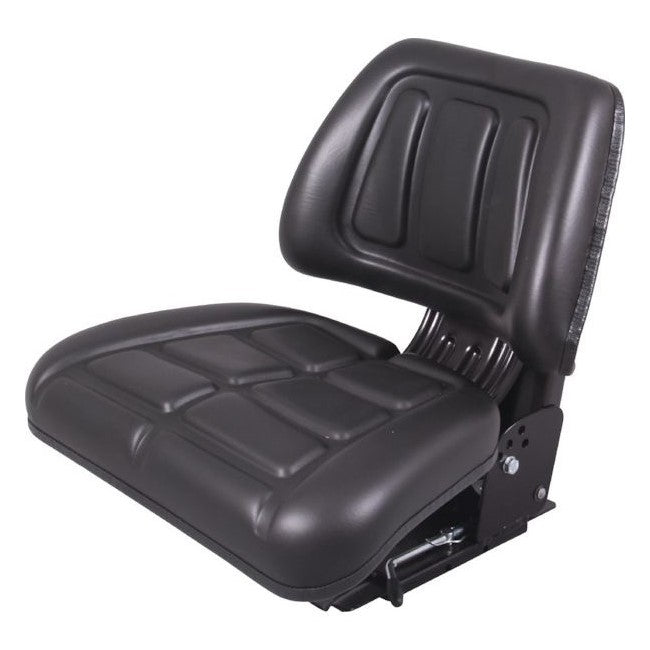 Scaun tractor economic PVC negru - vedere frontala