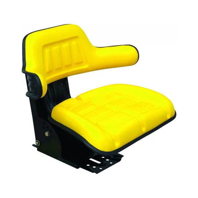 Scaun tractor galben cu suspensie mecanica - vedere frontala