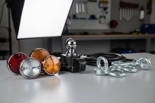 Accesorii universale pentru tractoare - lămpi LED remorci, nucă remorcare, ochi siguranță