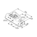 Desen tehnic cuplaj AL-KO AK7E Plus, lungime 230 mm, ax pătrat 60 mm, orificii Ø12,5 mm la distanță de 90 mm, cod 1224743