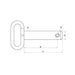Detaliu bolt remorcare fix lungime extinsă 180mm cu sistem de siguranță categoria 1