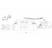 Desen tehnic lateral al tirantului central hidraulic CBM Cat. 3/3, cod 3PHGCA240332, cu cârlig și cursă de 240 mm