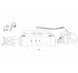 Desen tehnic lateral al tirantului central hidraulic CBM Cat. 3/3, cod 3PHGCA240332, cu cârlig și cursă de 240 mm
