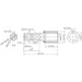 Adaptor cardan extensie Ø35 Z6 detaliu finisaj oțel S355 profesional