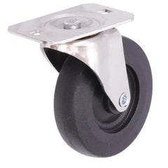 Roată de Rezervă Pat Mobil Service Auto Ø76mm - Roată Pivotantă Cauciuc cu Fiting Placă