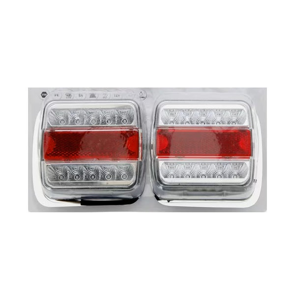 Set complet lampi LED pătrate 100x40x100mm profesional pentru remorci și utilaje agricole - sistem iluminare 12/24V LA99200SKR