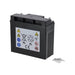 Baterie plumb acid 12V 18Ah SBA1812KR vedere laterală etichete siguranță CE Pb reciclare