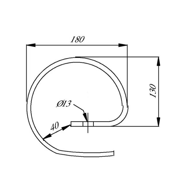 Detaliu arc întăritor 32x10mm, diametru orificiu 13mm, pentru consolidare cultivator combinator