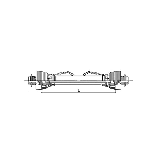 Desen tehnic arbore cardanic PTO 50 lungime 1010mm cu indicarea dimensiunii L
