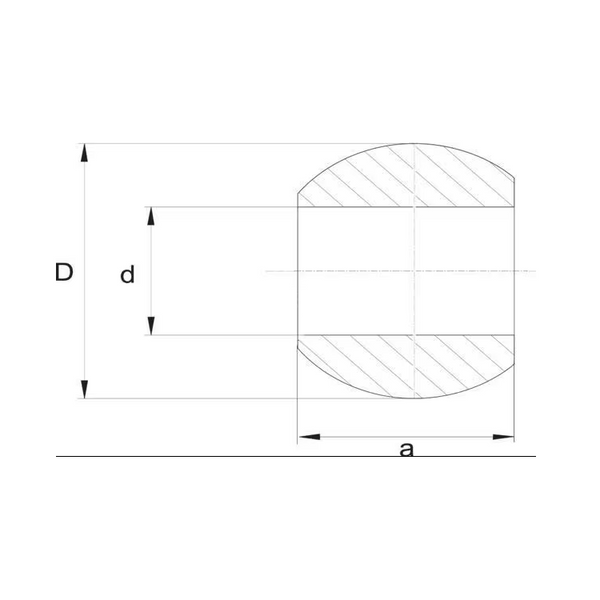 Desen tehnic bilă tirant lateral LA964370KR: diametru interior 37 mm, exterior 64 mm și lungime 45 mm