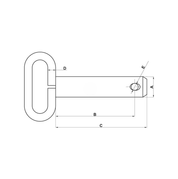 Detaliu bolț cu mâner diametru 12mm lungime 92mm pentru utilaje