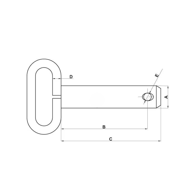 Bolț cu mâner 16mm XAB Trade - specificații tehnice detaliate cu dimensiuni 205mm lungime totală