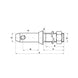 Bolț tirant lateral filetat M20x39mm - detaliu filet și dimensiuni