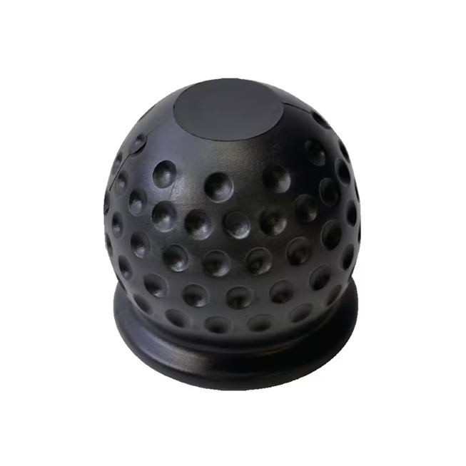 Capac protecție cârlig remorcare 50mm plastic negru cu perforații, design ergonomic pentru prindere sigură