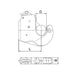 Schemă tehnică cârlig inferior categoria 3 - dimensiuni 64mm orificiu, grosime 40mm, distanță 134mm
