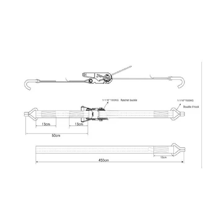 Chingă de ancorare XAB Trade cu cârlige și clichet poliester portocaliu conform EN 12195-2