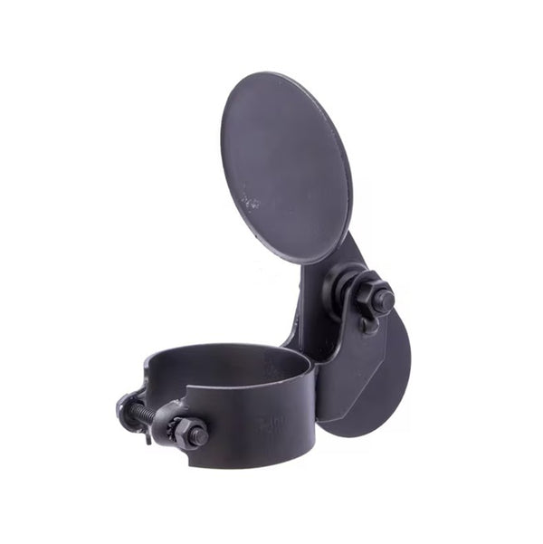 Clapetă de evacuare 63,5mm cu clemă de furtun și sistem de fixare - vedere laterală