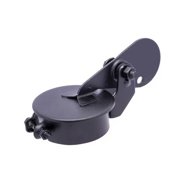 Clapetă de evacuare 76,2mm cu clemă de furtun și sistem de fixare - vedere laterală