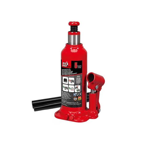 Cric cilindric Big Red 5t cu capacitate 5 tone și înălțime reglabilă 210-405mm