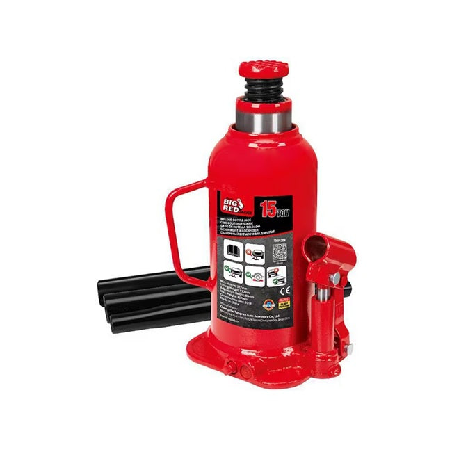 Cric cilindric Big Red 15t cu capacitate 15 tone și înălțime reglabilă 230-460mm
