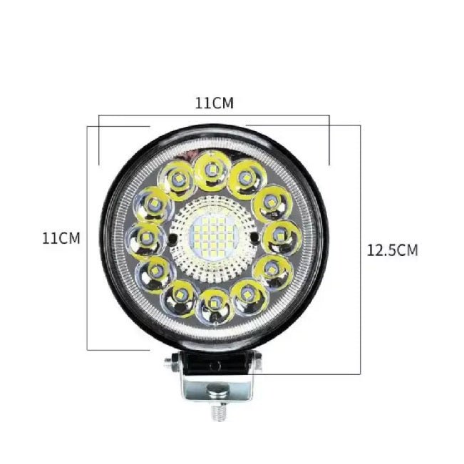 Proiector LED circular 110mm cu 33 diode și conexiune 3 fire pentru tractoare