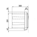 Desen tehnic ladă de scule Daken dimensiuni 750x350x300mm vedere lateral