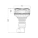 Desen tehnic girofar LED LA20080 - dimensiuni 94x142mm, montare stâlp DIN flexibil, specificații tehnice 23W 12-24V