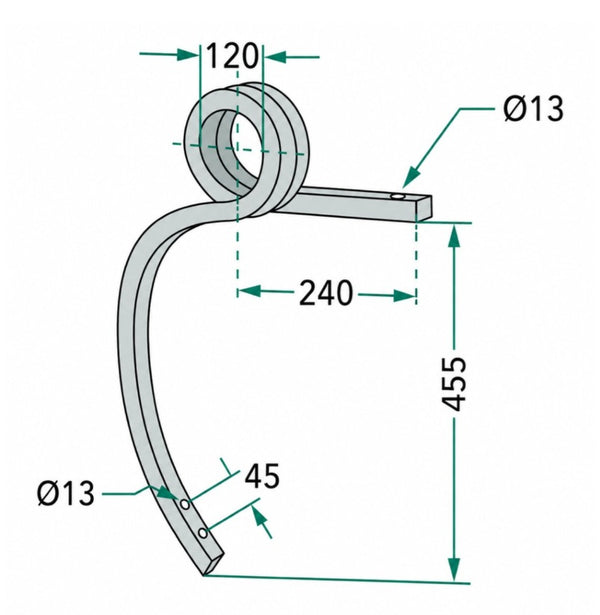Desen tehnic dinte arc gruber CP254551 25x25x450