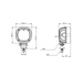 Desen tehnic lampă LED LA10557, lățime 106,5 mm, înălțime 144,3 mm și adâncime 78,5 mm