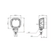 Desen tehnic lampă LED LA10557, lățime 106,5 mm, înălțime 144,3 mm și adâncime 78,5 mm