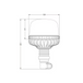 Desen tehnic girofar LED 20W dimensiuni Ø126mm înălțime 201mm stâlp flexibil