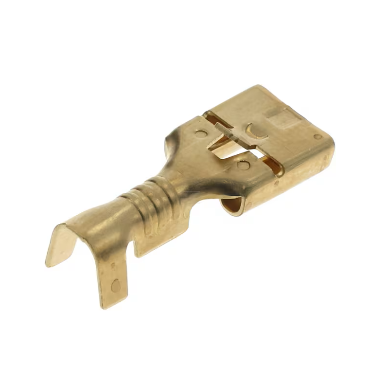 Papuci electric mamă 6,4x0,8mm detaliu manșon conector lamelar cablu 1-2mm²