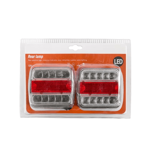 Set complet lampi LED pătrate 100x40x100mm profesional pentru remorci și utilaje agricole - sistem iluminare 12/24V