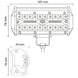 Schemă tehnică lampă LED 165x78x65mm cu dispunere LED-uri și suport de montaj