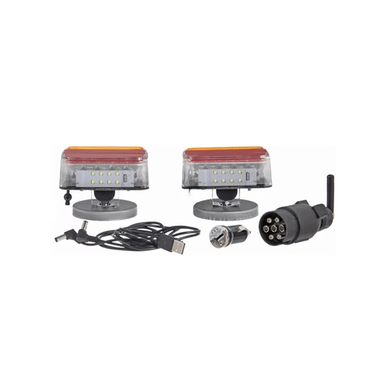 Lămpi LED profesionale pătrate 106x98mm cu carcasă aluminiu policarbonat, indicator nivel încărcare, rezistență temperaturi extreme -30°C până +60°C