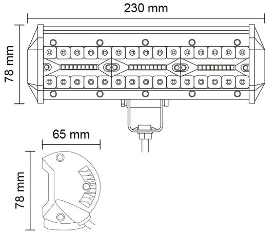 Detaliu lampă de lucru LED 180W din aluminiu turnat IP67 pentru utilaje agricole