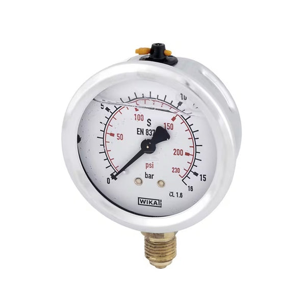 Manometru cu glicerină WIKA Ø63mm 16 bar racord BSP 1/4 carcasă inox
