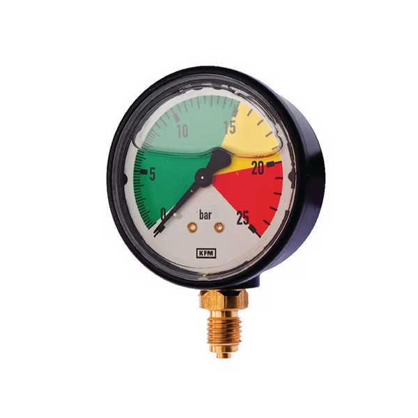 Manometru cu glicerină WIKA 0-25 bari, conectare inferioară, Ø63mm, filet M12