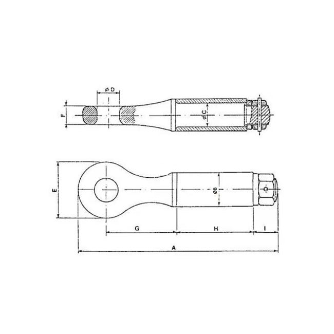 Ochet de remorcare rotativ 14 t OTO18966 - desen tehnic cu dimensiuni M40 330mm