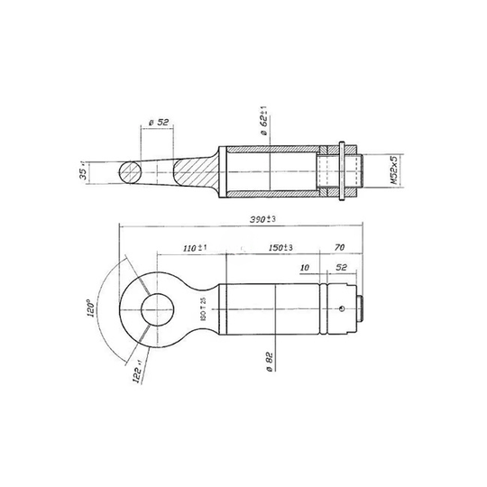 Inel tractare rotativ 25 tone XAB Trade diametru 52mm sistem rotativ 360° pentru utilaje agricole și vehicule comerciale grele