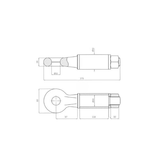 Inel tractare rotativ 2 tone XAB Trade diametru 32mm sistem rotativ 360° pentru utilaje agricole și vehicule comerciale